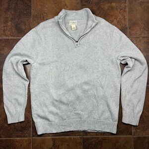L.L. Bean Men's Light Gray Zip-Up Sweater
